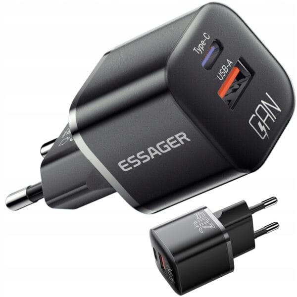 Szybka Ładowarka Sieciowa USB-C ESSAGER® 20W – Nowoczesna Technologia w Kompaktowym Wydaniu