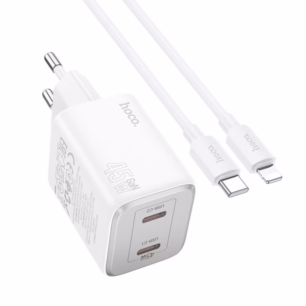 Ladowarka-Hoco-z-kabelem-lightning-45W