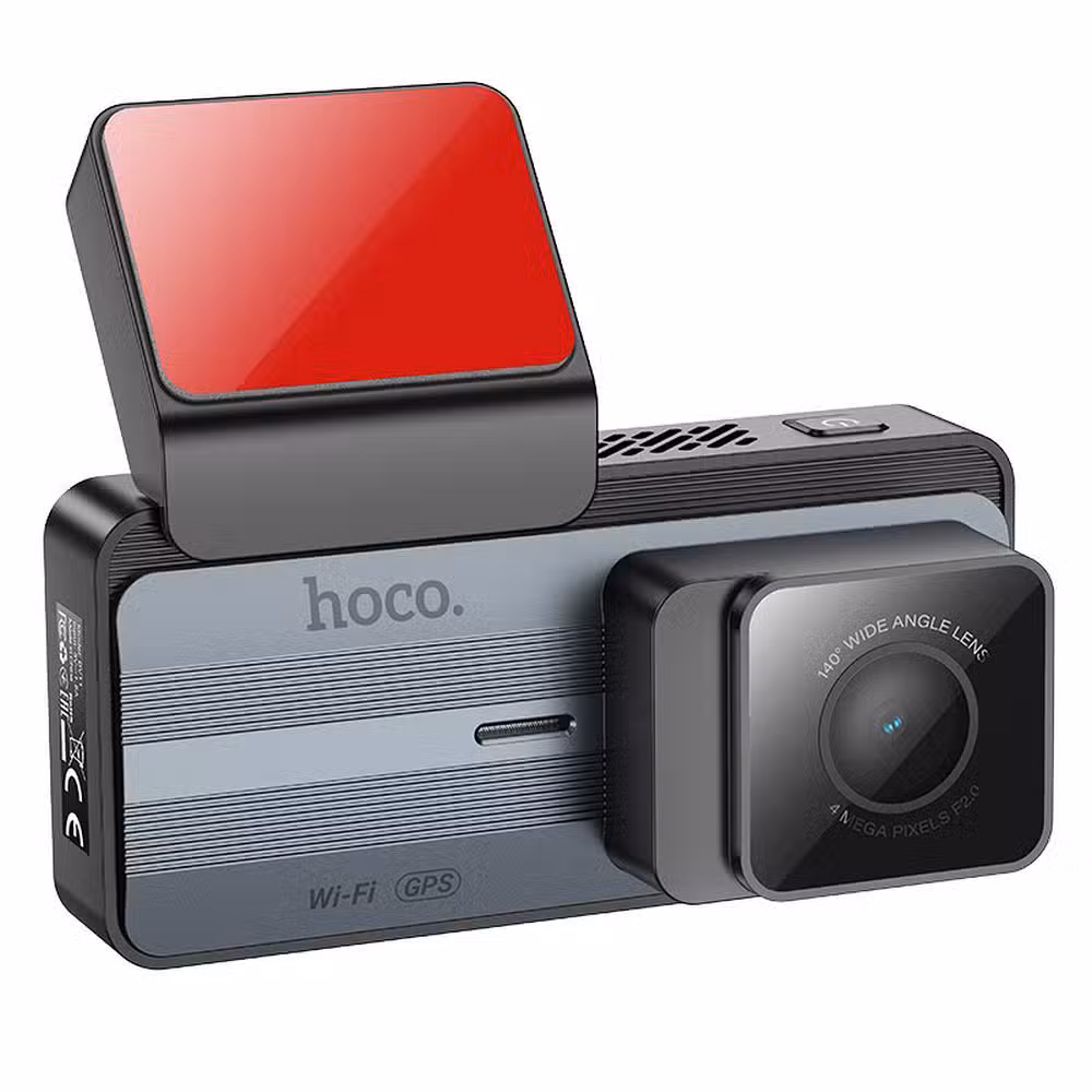 Kamera samochodowa Hoco z wyświetlaczem 3,69" 2K GPS DV11 srebro szara