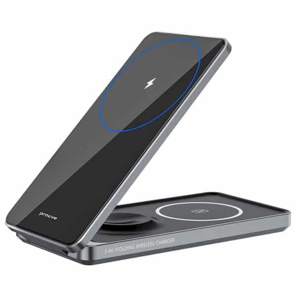 Proove ładowarka bezprzewodowa Metal Edge 3 w 1 szara