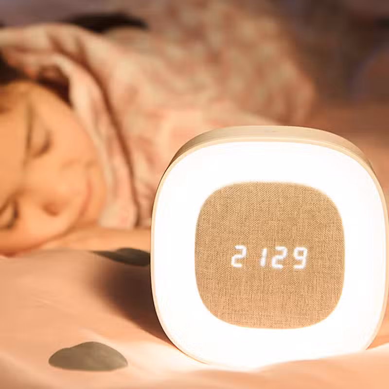 Budzik z nocną lampką LED PURE FNL-03 BJORN biały kwadratowy Forever Light - obrazek 5