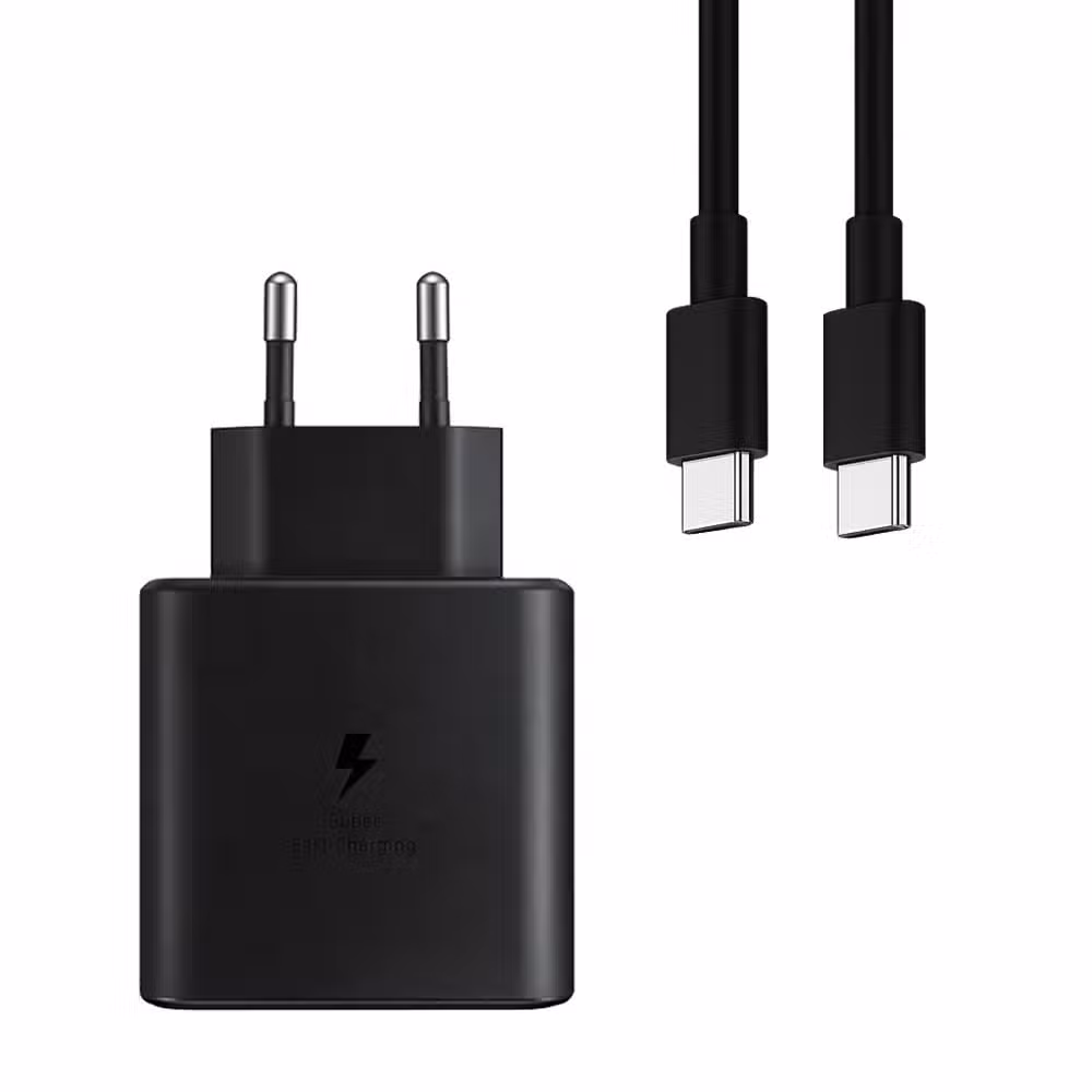 Litte Ładowarka sieciowa Typ-C 45W (25) + kabel Typ-C - Typ-C 3A 60W 2m PD Czarny