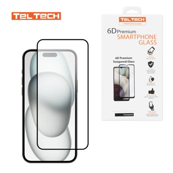 Teltech szkło hartowane 6D do iPhone 13 Pro Max / 14 Plus czarna ramka