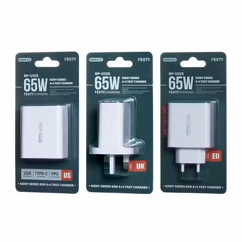 Ładowarka sieciowa KIDDY SERIES 65W RP-U125 USB/USB-C WHITE - obrazek 4